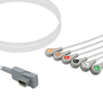Compatible 6-lead ECG Leadwire with Snap end Molded 0.9m AHA Compatible 6-lead ECG Leadwire with Snap end Molded 0.9m AHA